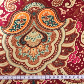 Preview: BORDEAUX PAISLEY Postsowjetischer Stoff aus Zentralasien